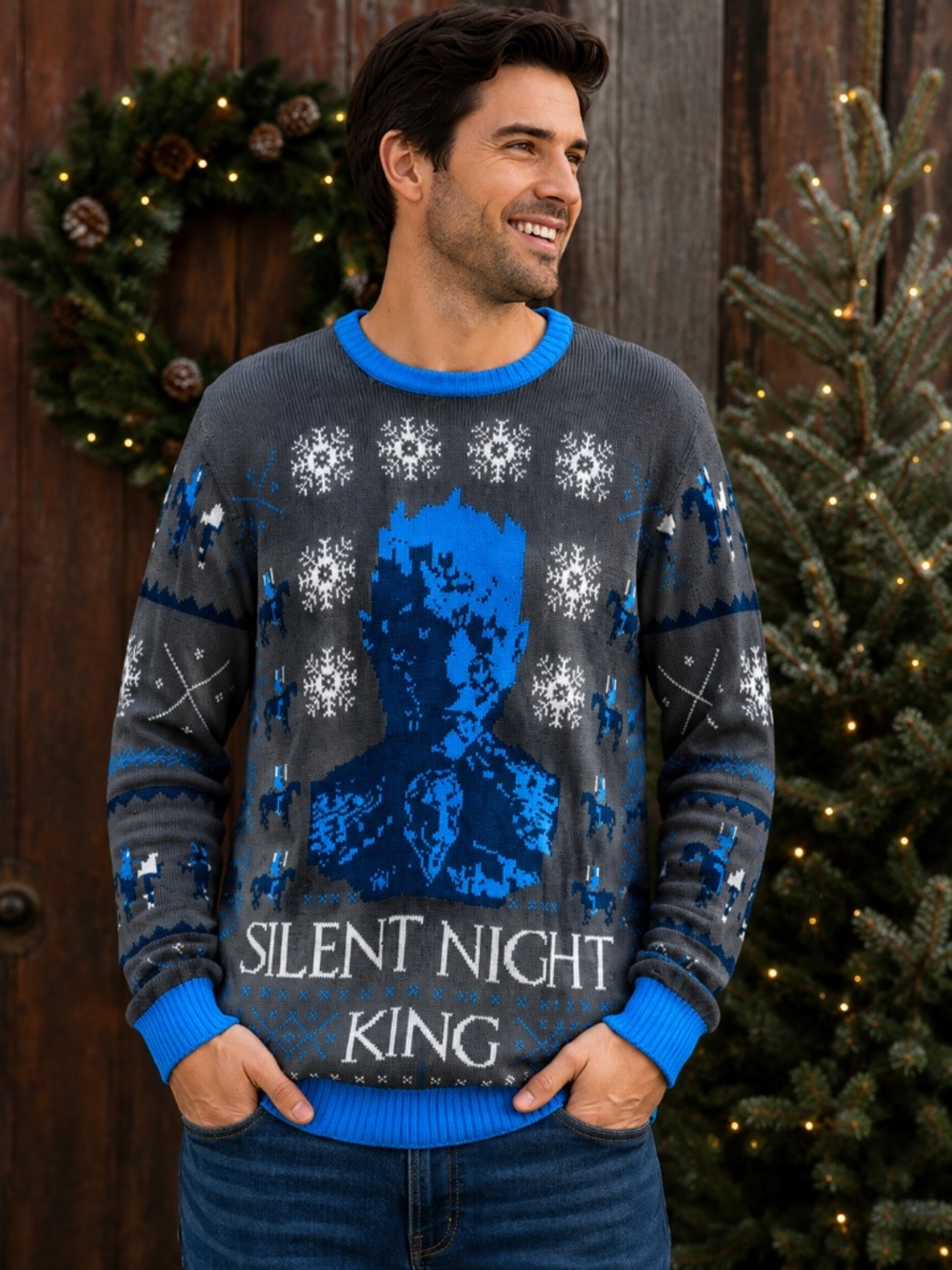 Game of Thrones Silent Night King Ugly Christmas Sweater HBO Men’s XL